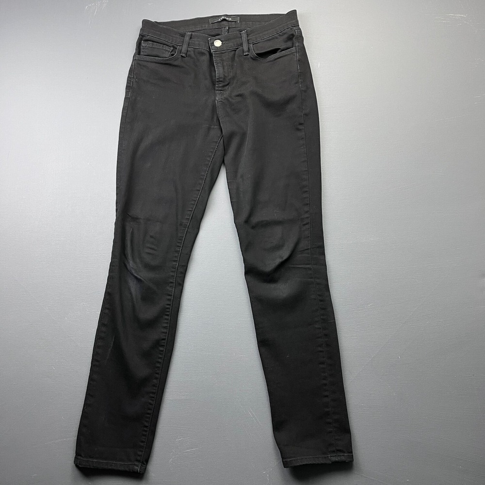 J Brand Womens 27 Black Mid Rise Skinny Stretch Denim Slim Fit Jeans Casual Wear